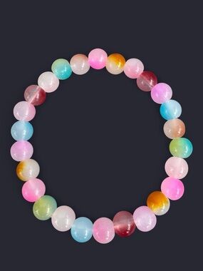 Rainbow Ombré Glass Bead Bracelet